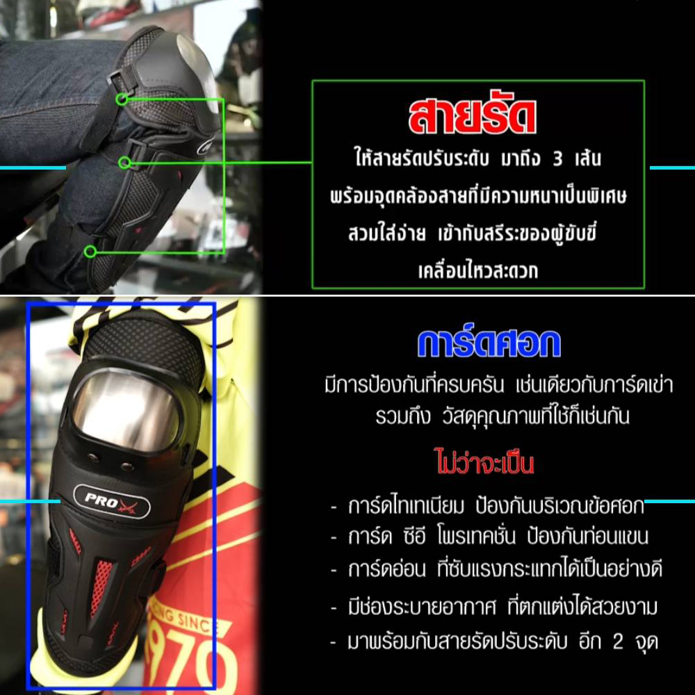 สนับเข่าและศอก การ์ดเข่า การ์ดศอก (ชุด 4 ชิ้น เข่า2ชิ้น ศอก2ชิ้น) Tita Series Pro22