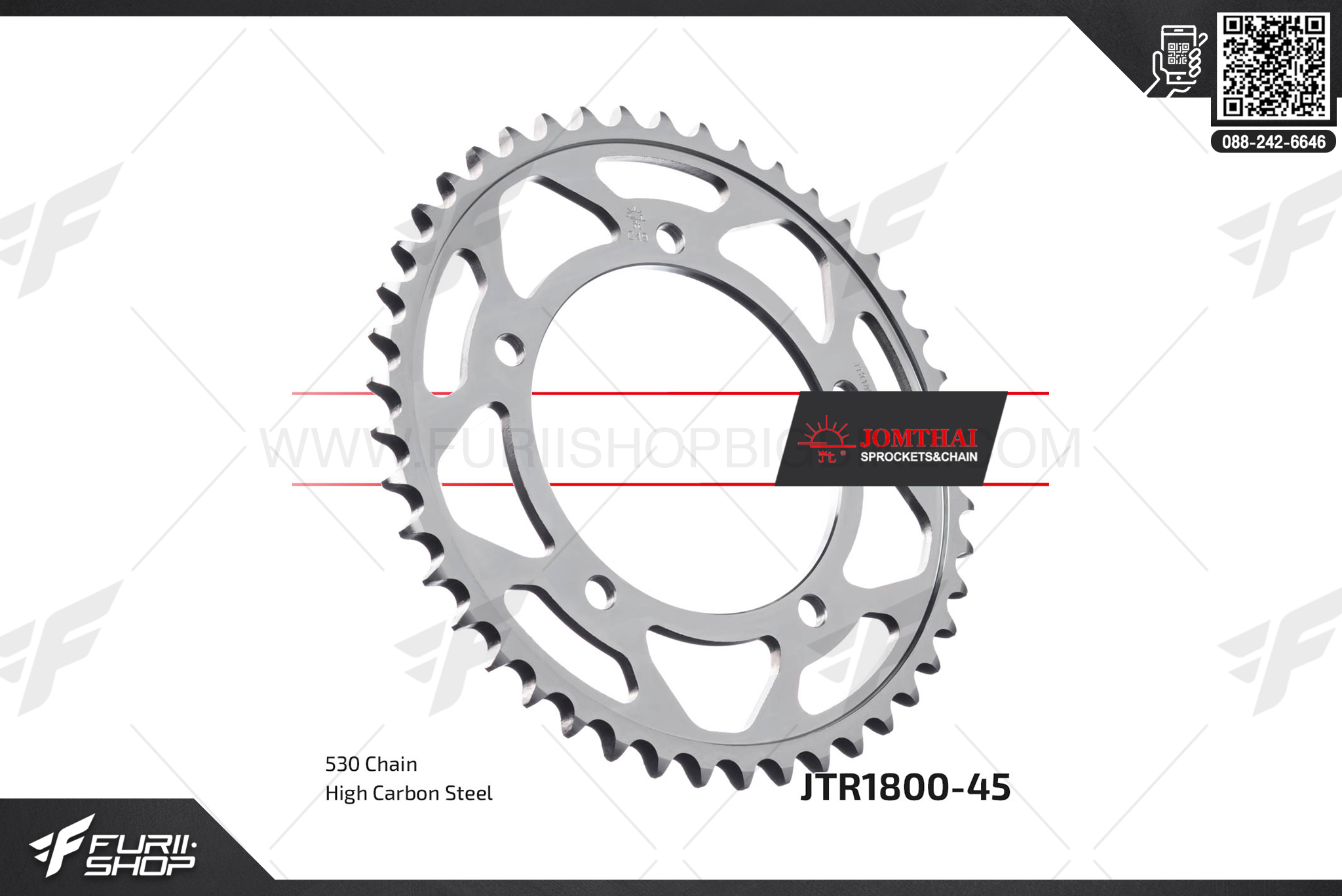 สเตอร์หลัง JOMTHAI (พระอาทิตย์) 45ฟัน รหัส JTR1800-45 For GSX-R1300, Hayabusa
