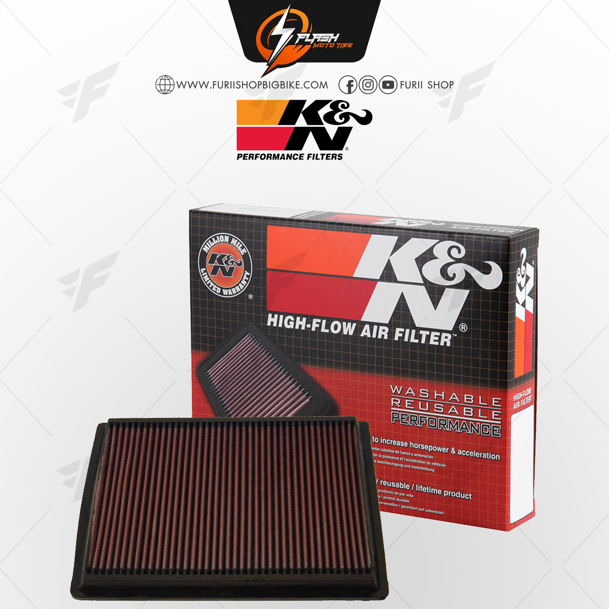กรองอากาศ K&N สำหรับ DUCATI
