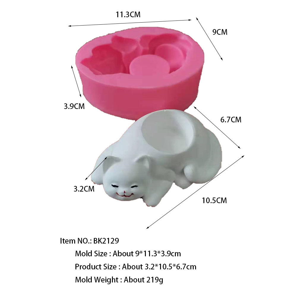 แม่พิมพ์ซิลิโคน รูปทรงกระถาง แมว รูปร่าง แม่พิมพ์ซิลิโคน