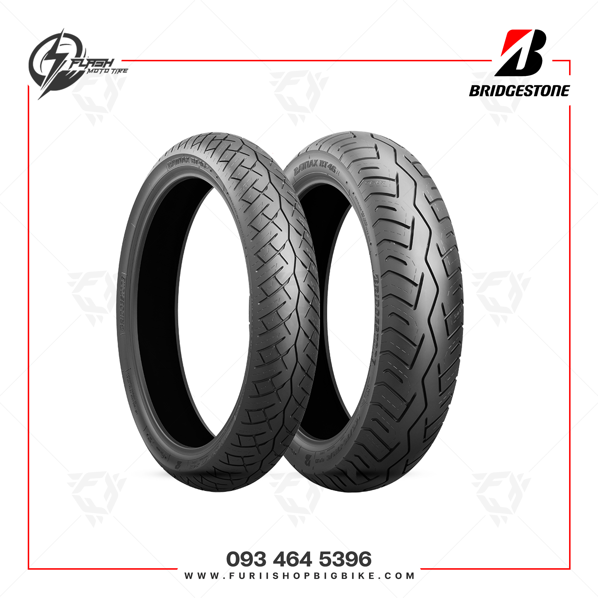 ยางมอเตอร์ไซค์ Bridgestone Battlax BT46 : F 110/70-17 + R 150/70-17