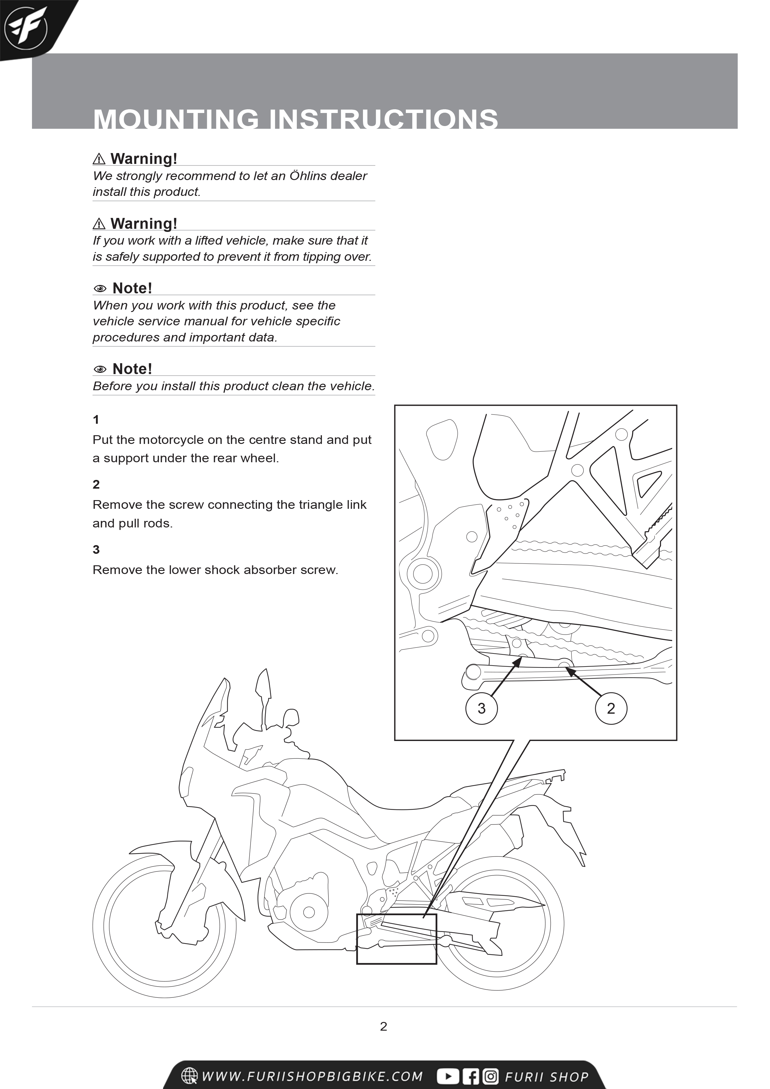 โช๊คหลัง โช๊คอัพ โช๊คแต่ง โช๊คมอเอตร์ไซค์ OHLINS HO 646 STX 46 Adventure FOR HONDA AFRICA TWIN