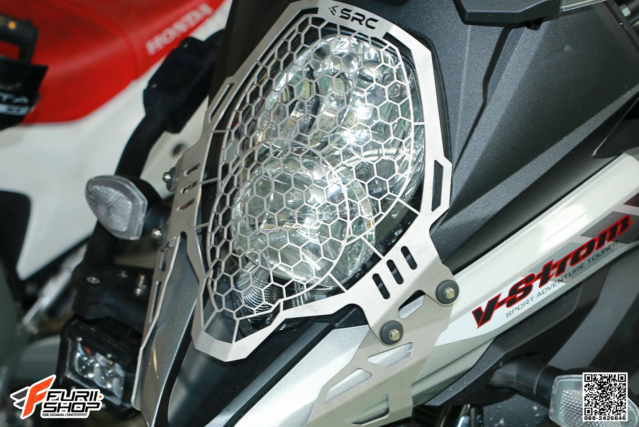 การ์ดไฟหน้า SRC สีเงิน FOR SUZUKI V-STROM650