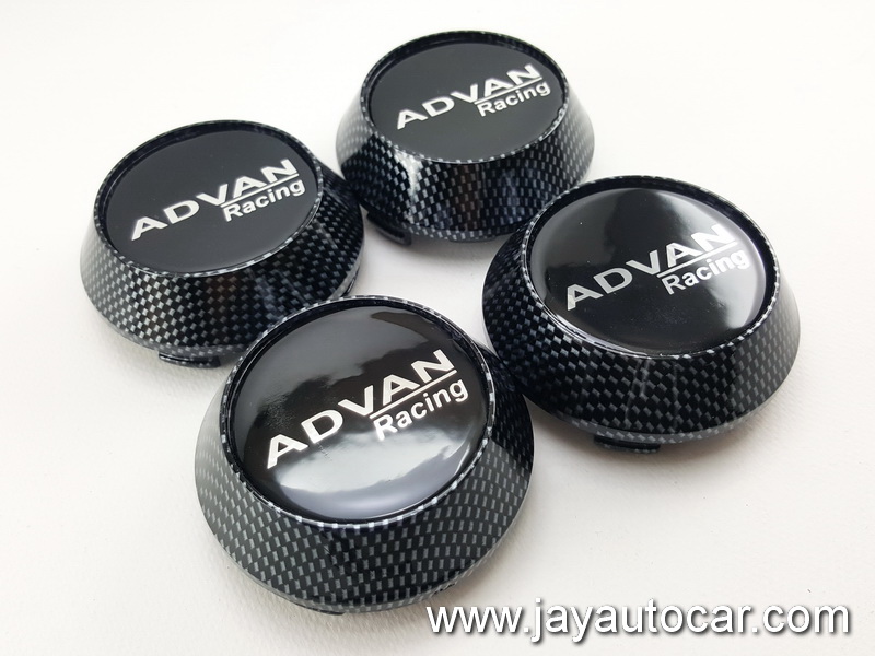 ฝาล้อรถยนต์ สำหรับ ล้อแม็ก สติ๊กเกอร์เรซิ่น ADVAN RACING ลาย เคฟล่า ขนาด 63.5 มิล 1ชุด 4ชิ้น สำเนา ุ63.5mm.