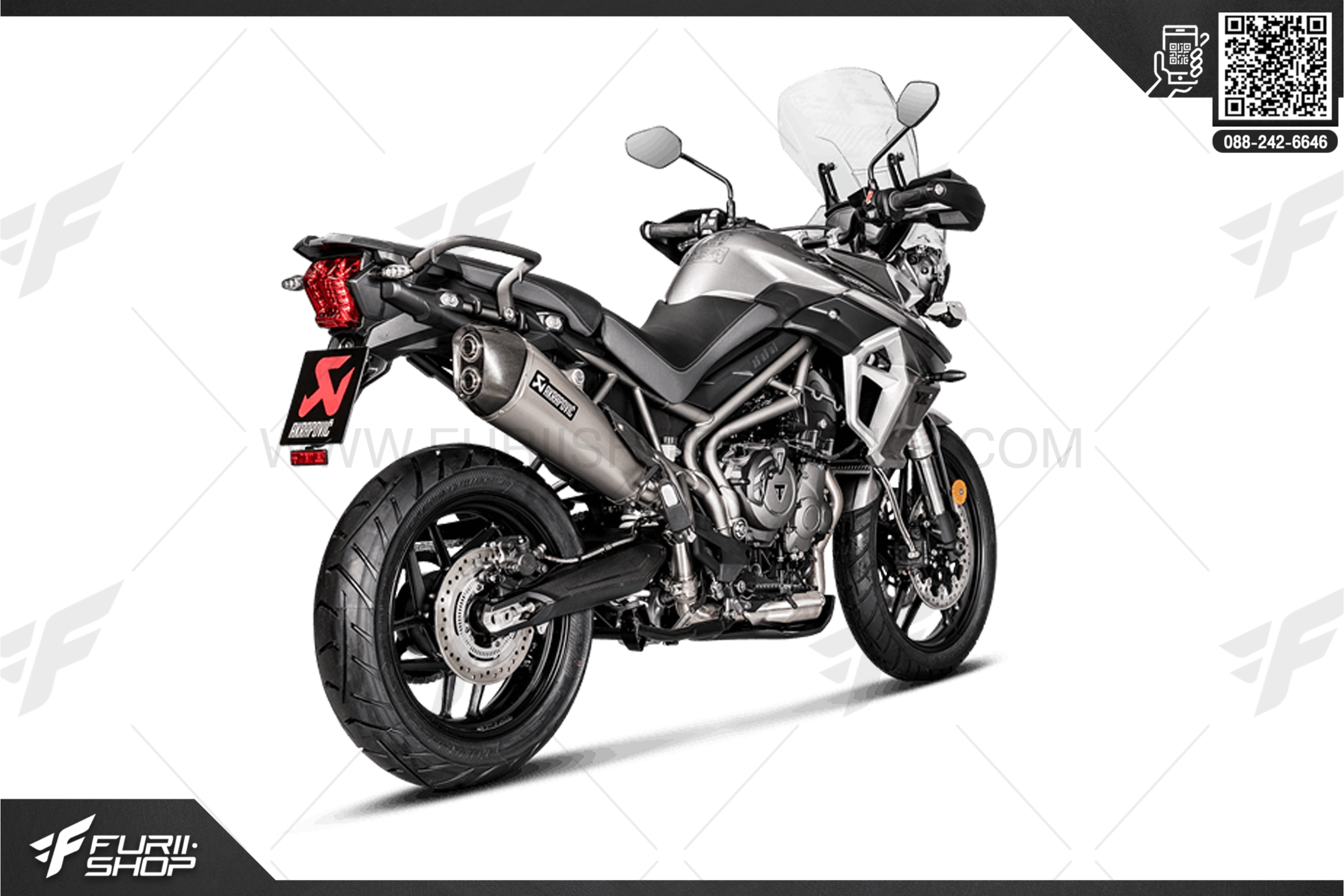 ท่อมอเตอร์ไซค์ AKRAPOVIC SLIP-ON FOR TRIUMPH TIGER800 ท่อแต่ง ท่อสูตร ท่อบิ๊กไบค์ ท่อBigbike ท่อไอเสีย
