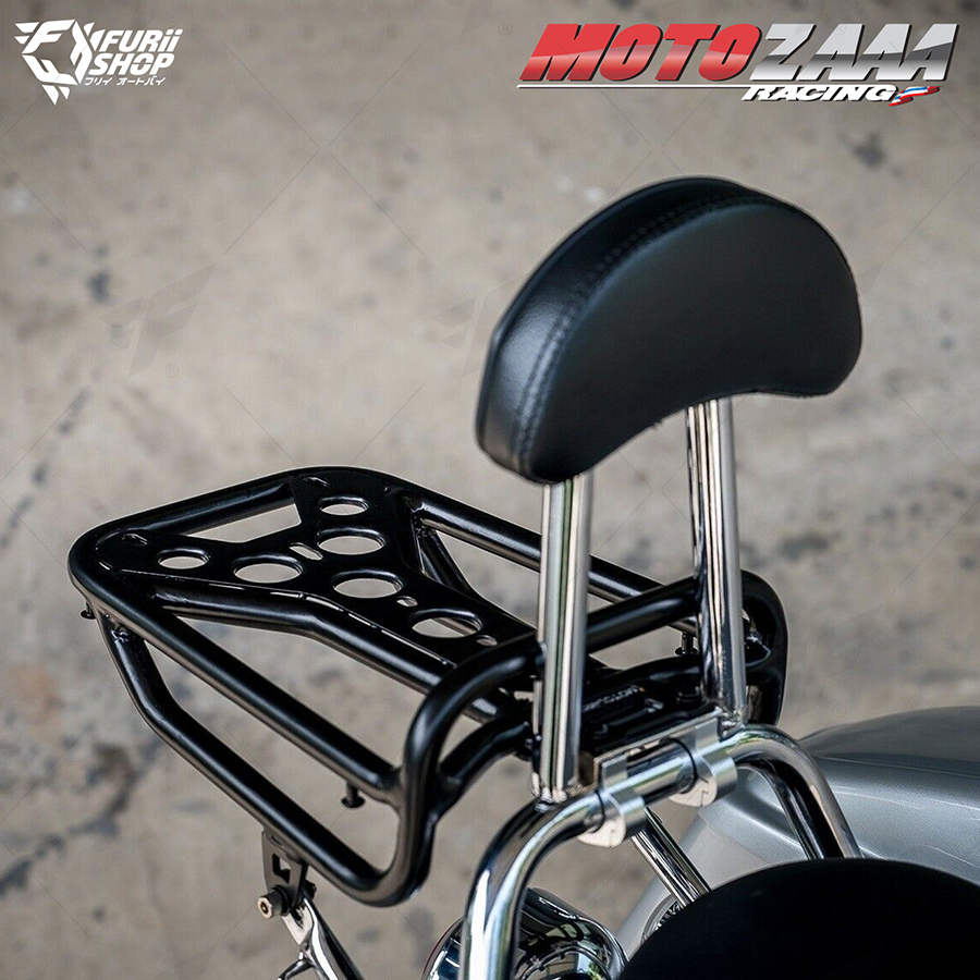 ตะแกรงหลังพร้อมที่พิงหลัง MOTOZAAA Rear Rack Set #A Black : for Honda DAX 125