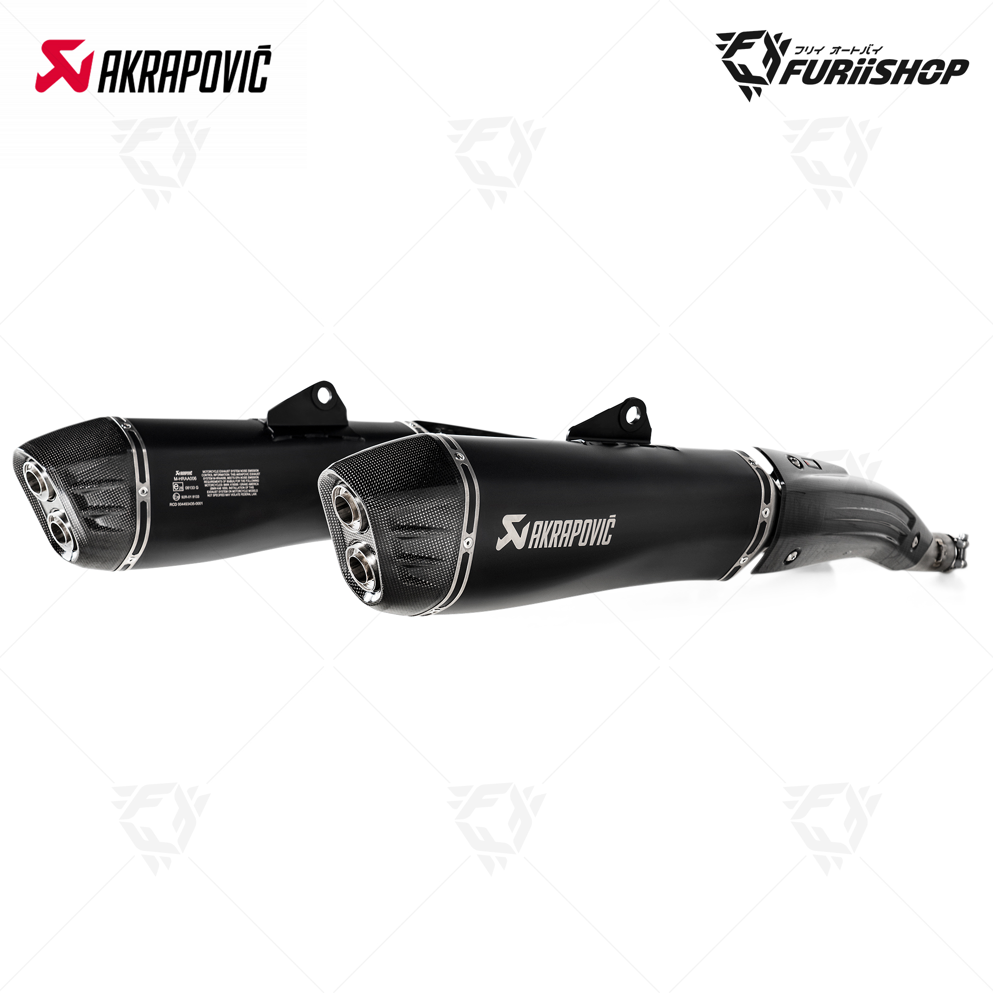 ท่อไอเสียแต่ง Akrapovic Slip on Black Twin : for BMW K1600B