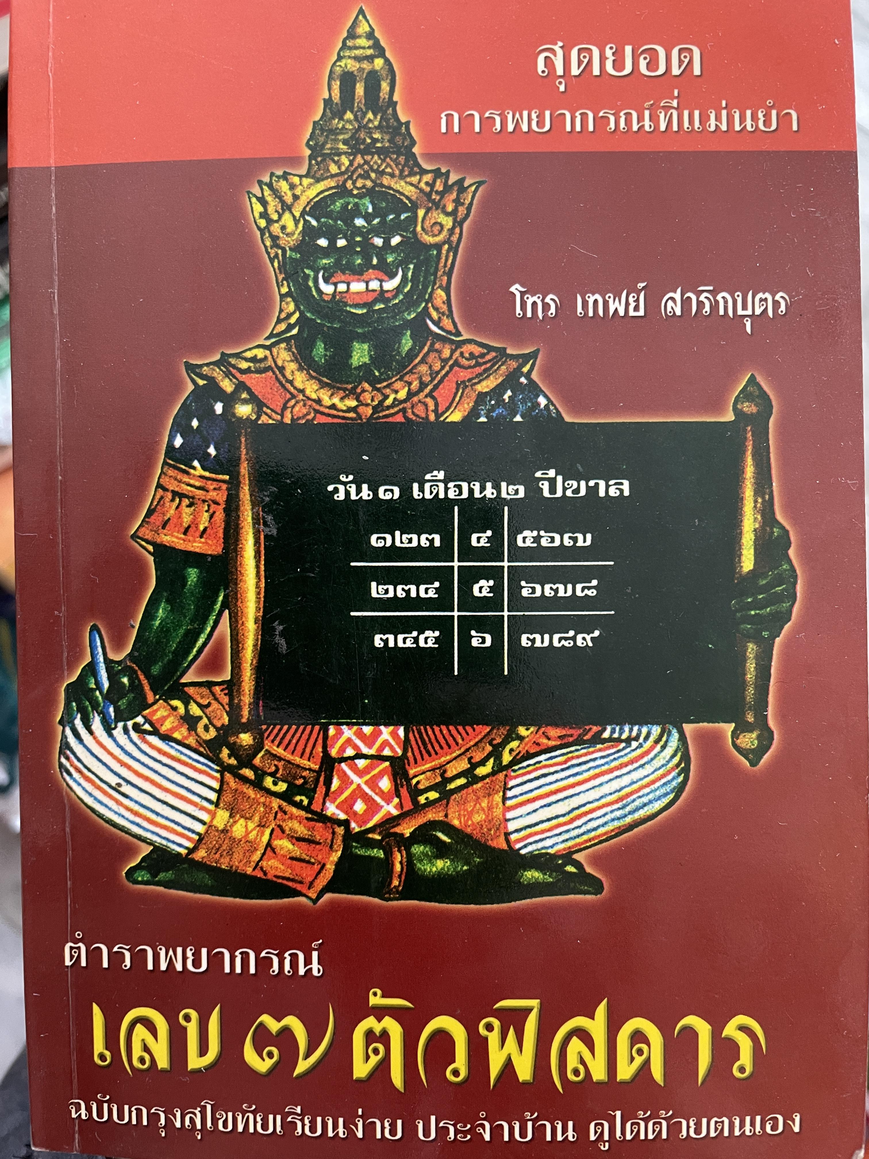 ตำราพยากรณ์ เลข 7 ตัวพิสดาร ฉบับกรุงสุโขทัย เรียนง่าย ประจำบ้าน ดูได้ด้วยตนเอง สุดยอดการพยากรณ์ โดย โหร เทพย์ สาริกบุตร 1,200 กรัม