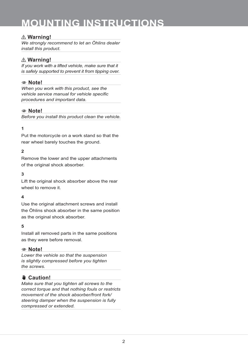 โช๊คหลังแต่ง Ohlins BM570 For BMW S 1000 RR ปี 2023