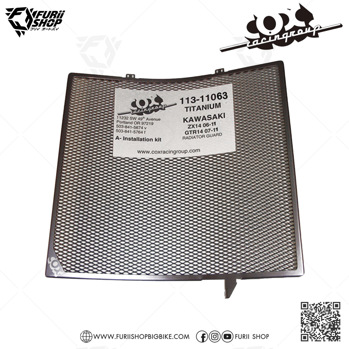 การ์ดหม้อน้ำ Cox Racing Radiator Guard (Tianium) : for Kawasaki GTR1400