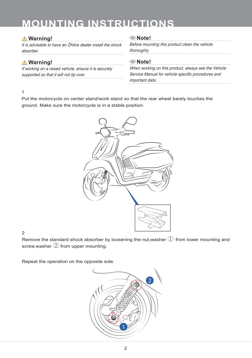โช้คหน้า OHLINS LA329 For Lambretta X-300 2023