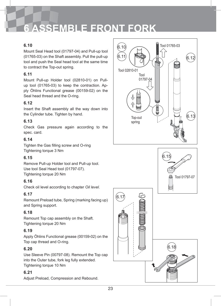 โช้คหน้า OHLINS FGR300 FOR Universal FGR 300 Superbike 750mm All