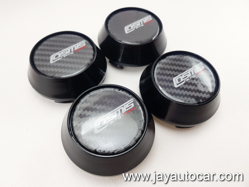 ฝาล้อรถยนต์ แม็กแต่ง ฝาล้อแม็ก ขนาด 63.5 มิล โลโก้ COSMIS RACING WHEELS สีดำ 1ชุด 4ชิ้น 63mm.