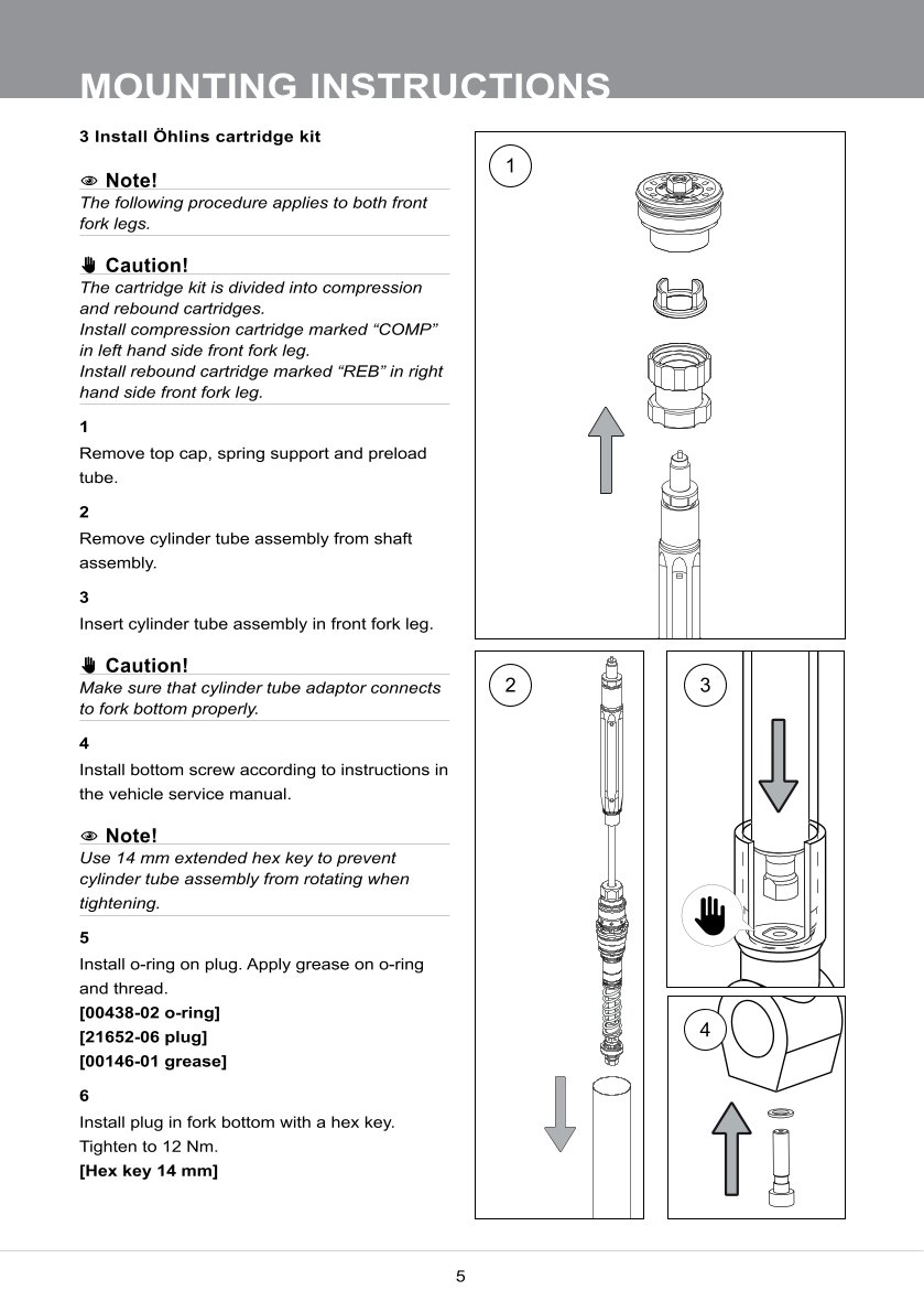 สปริงโช้คหน้า Ohlins FKR104 For BMW S1000RR HP4 2013-2014