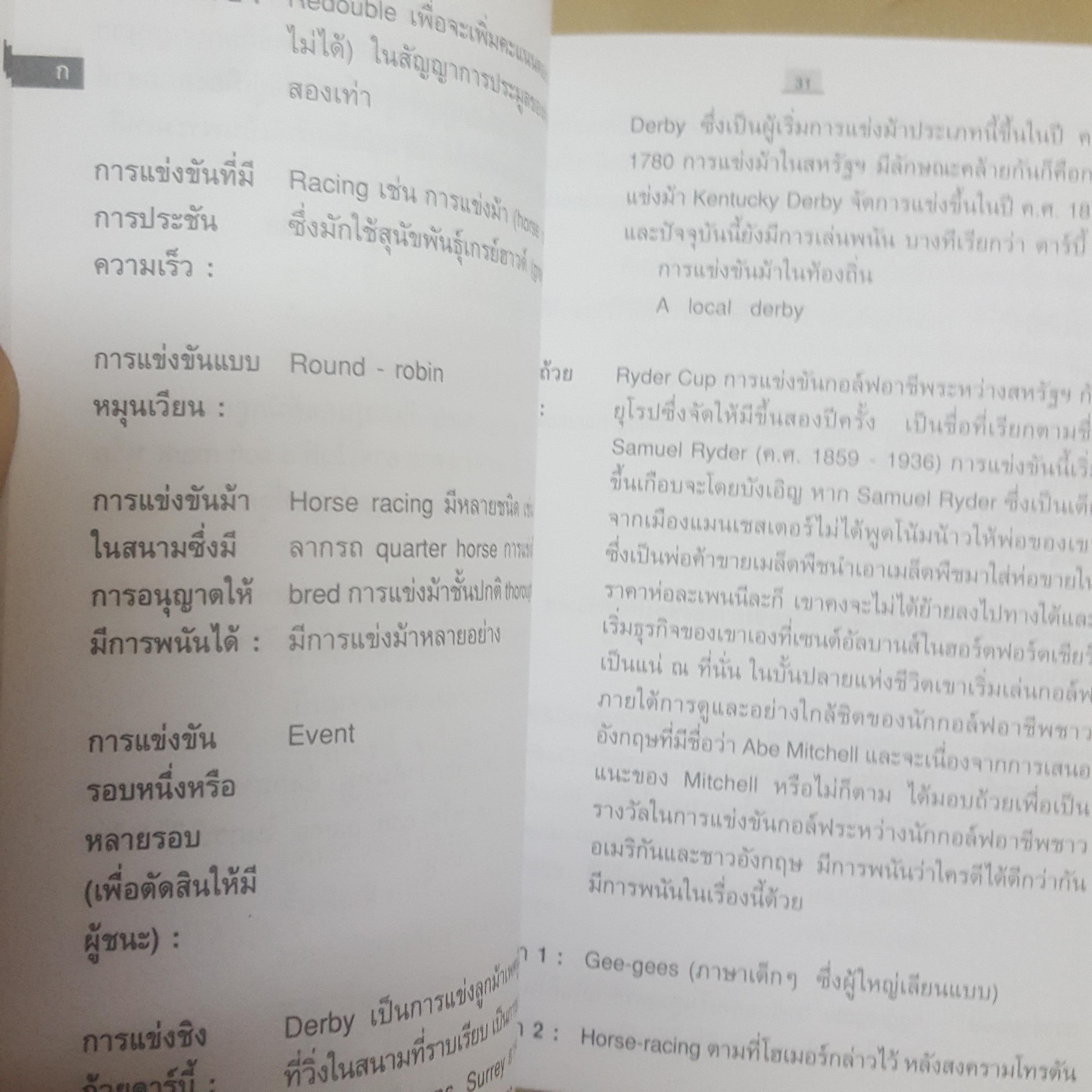พจนานุกรมการพนันและคาสิโน อังกฤษ-ไทย และ ไทย-อังกฤษ