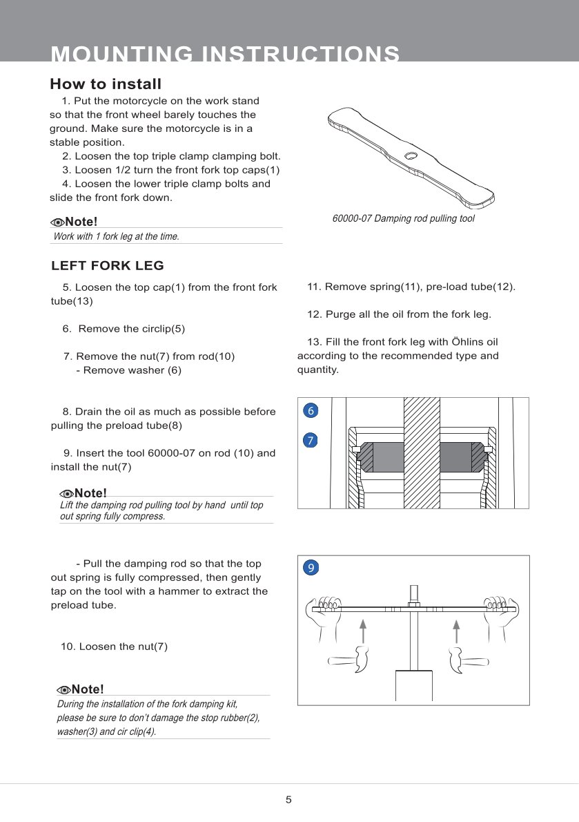 สปริงโช้คหน้า Ohlins FSK168 For Honda CBR150R 2022