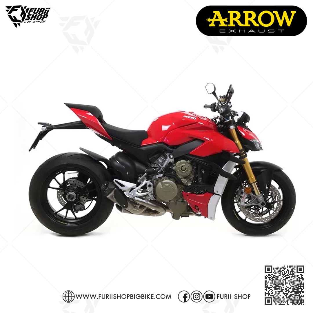 ท่อมอเตอร์ไซค์ Arrow Slip on Titanium-Carbon : for Ducati Street Fighter V4 2020-2021