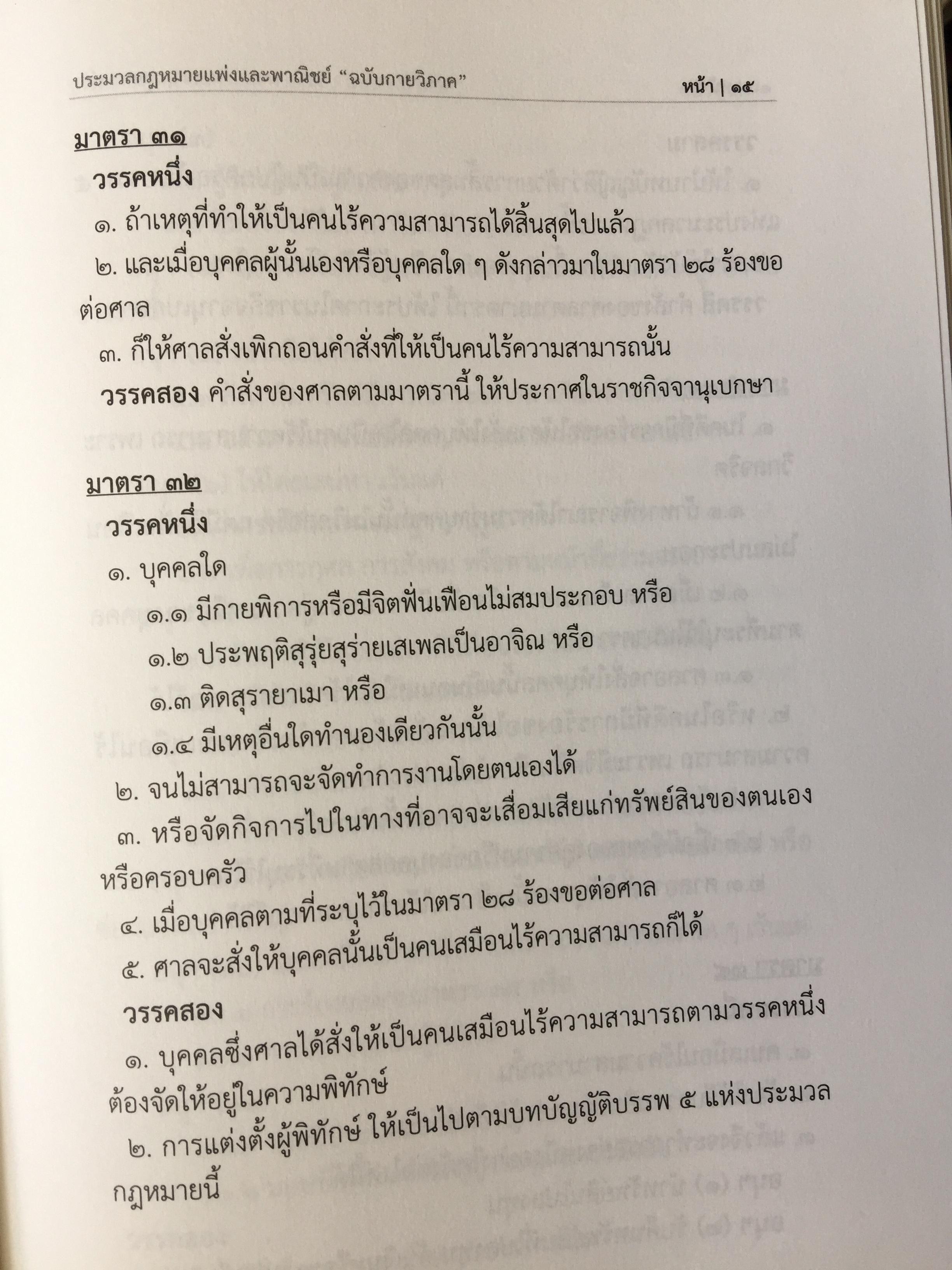 ประมวลกฎหมายแพ่งและพาณิชย์. The Civil and Commercial Code. ฉบับกายวิภาค Anatomy Edition ผู้เขียน ธิติพล ศรีประทักษ์ ผู้พิพากษา 0 กก.