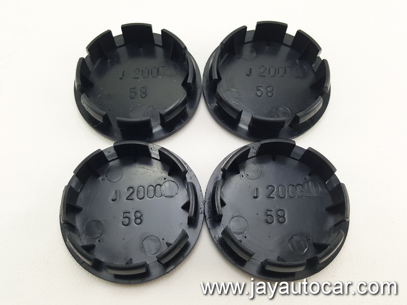 ฝาล้อรถยนต์ สีดำ สำหรับ ล้อแม็ก สติ๊กเกอร์ TRD ขนาด 58 มิล 1ชุด 4ชิ้น 58mm.
