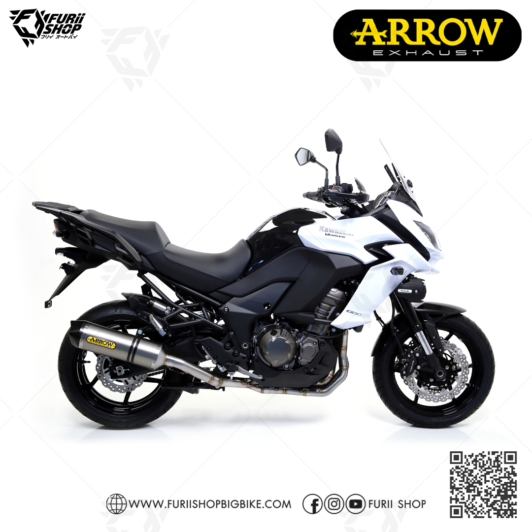 ท่อมอเตอร์ไซค์ Arrow Slip on Titanium-Carbon : for Kawasaki Versys 1000 2019-2022/SE 2019-2022