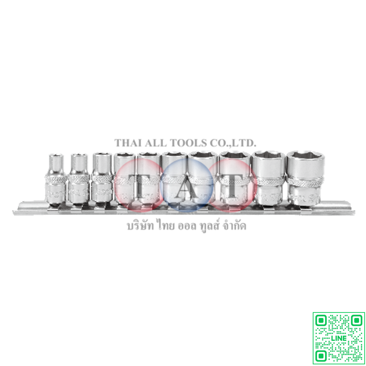 10PCS 1/4" DR. 6PT FLANK SOCKET SET