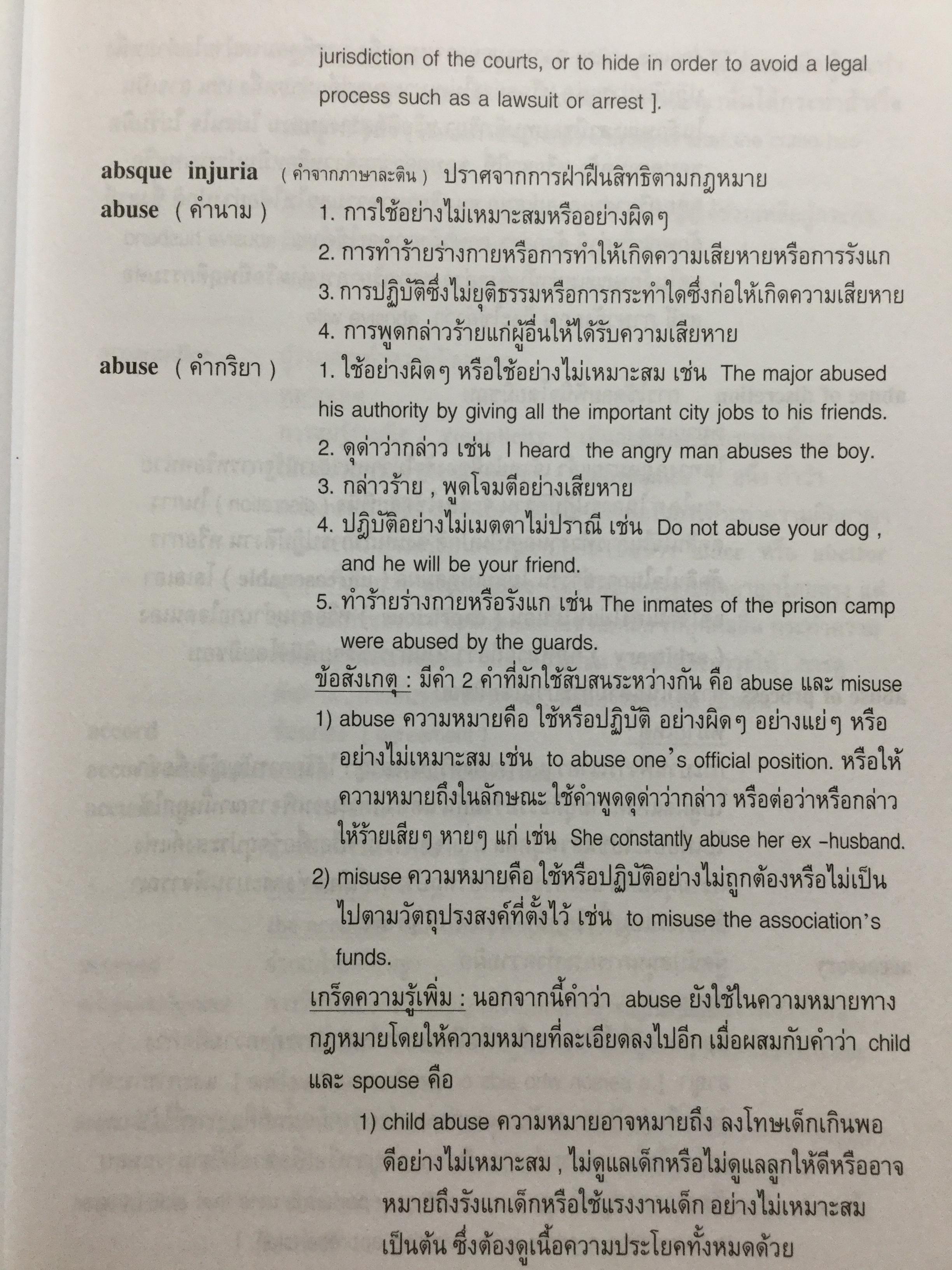 พจนานุกรมคำศัพท์กฎหมายและการใช้เป็นคำ. อังกฤษ-ไทย. เหมาะสำหรับนักศึกษาระดับปริญญาตรี-โท-เอก 0 กก.