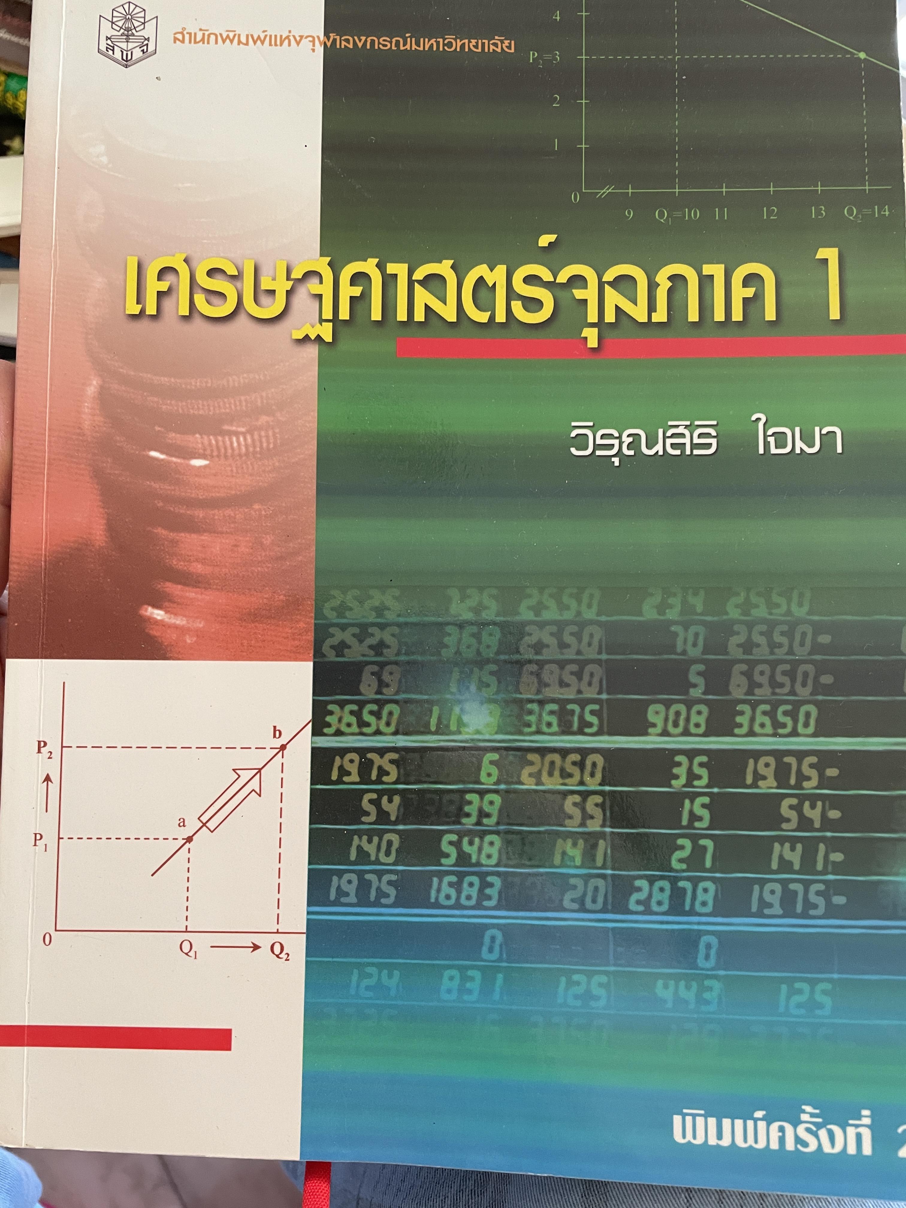 เศรษฐศาสตร์จุลภาค 1 ผู้เขียน วิรุณสิริ ใจมา สำนักพิมพ์แห่งจุฬาลงกรณ์มหาวิทยาลัย 0 กก.