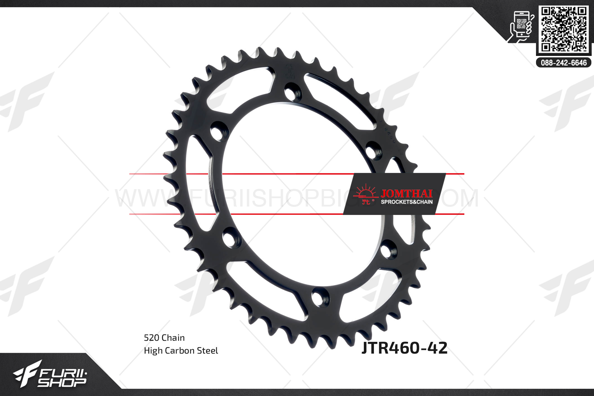 สเตอร์หลัง JOMTHAI (พระอาทิตย์) 45ฟัน รหัส JTR460-45 For KLX250, KDX250