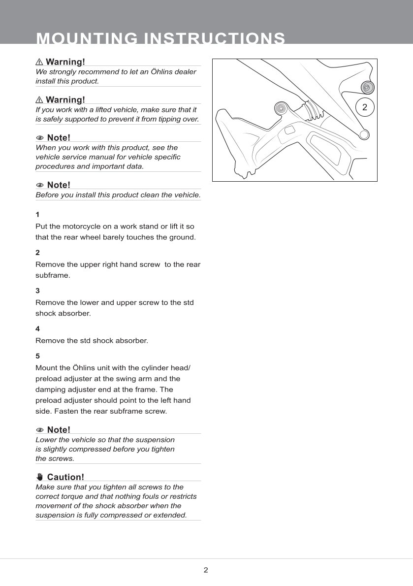 โช๊คหลังแต่ง Ohlins DU126 For Ducati Monster 950 + ปี 2021-2023