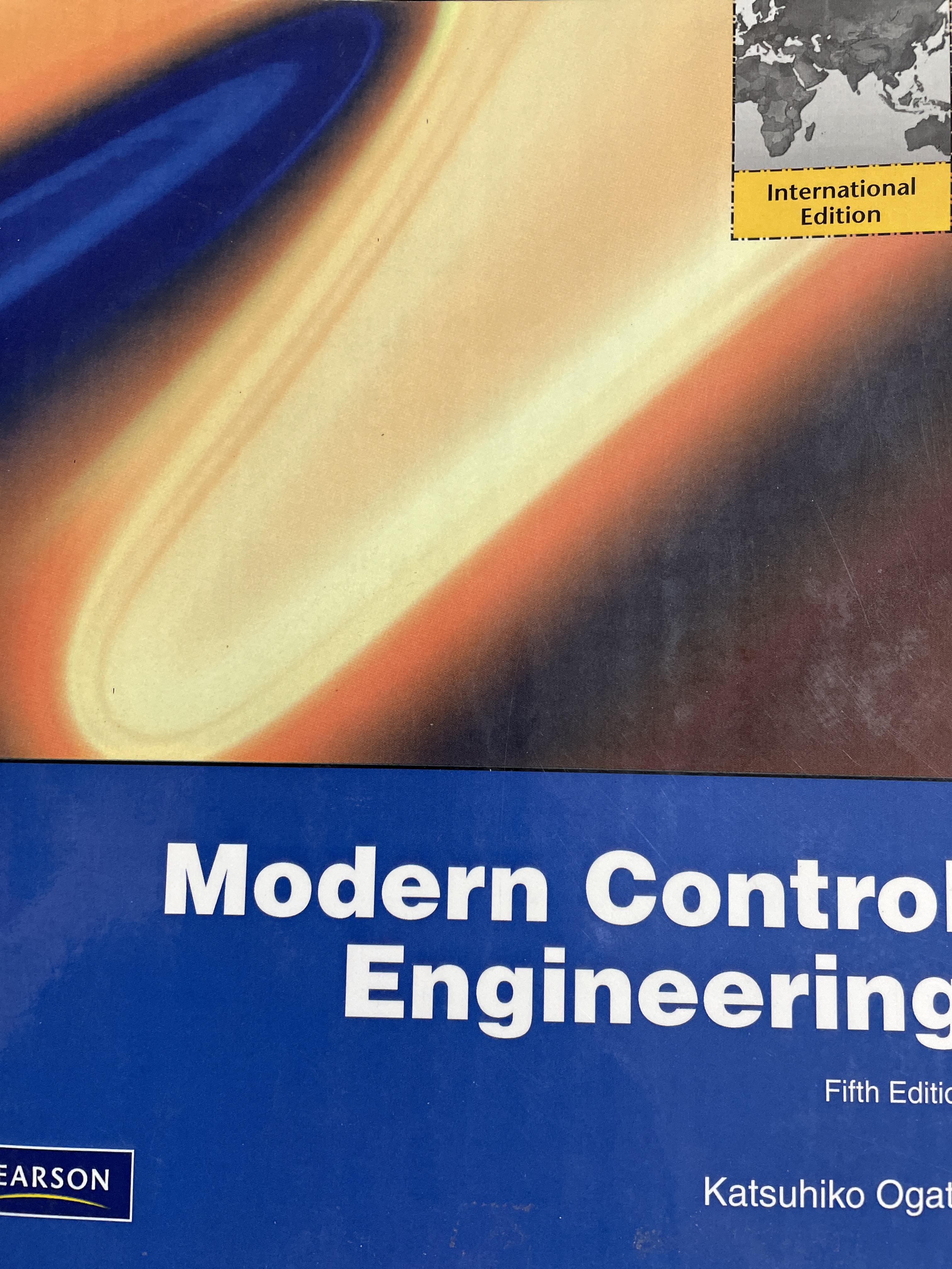 Modern Control Engineering. พิมพ์ครั้งที่ 5 ผู้เขียน Katsuhiko Ogata. 3 กก.