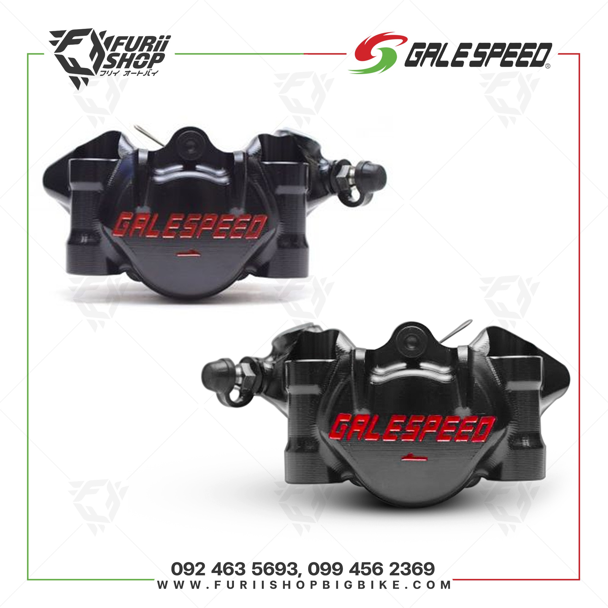 คาลิปเปอร์ GaleSpeed ELABORATE FRONT CALIPER RIGHT OR LEFT 2 PISTON 34 TITANIUM BOLT