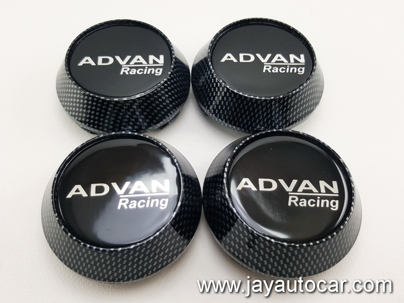 ฝาล้อรถยนต์ สำหรับ ล้อแม็ก สติ๊กเกอร์เรซิ่น ADVAN RACING ลาย เคฟล่า ขนาด 63.5 มิล 1ชุด 4ชิ้น สำเนา