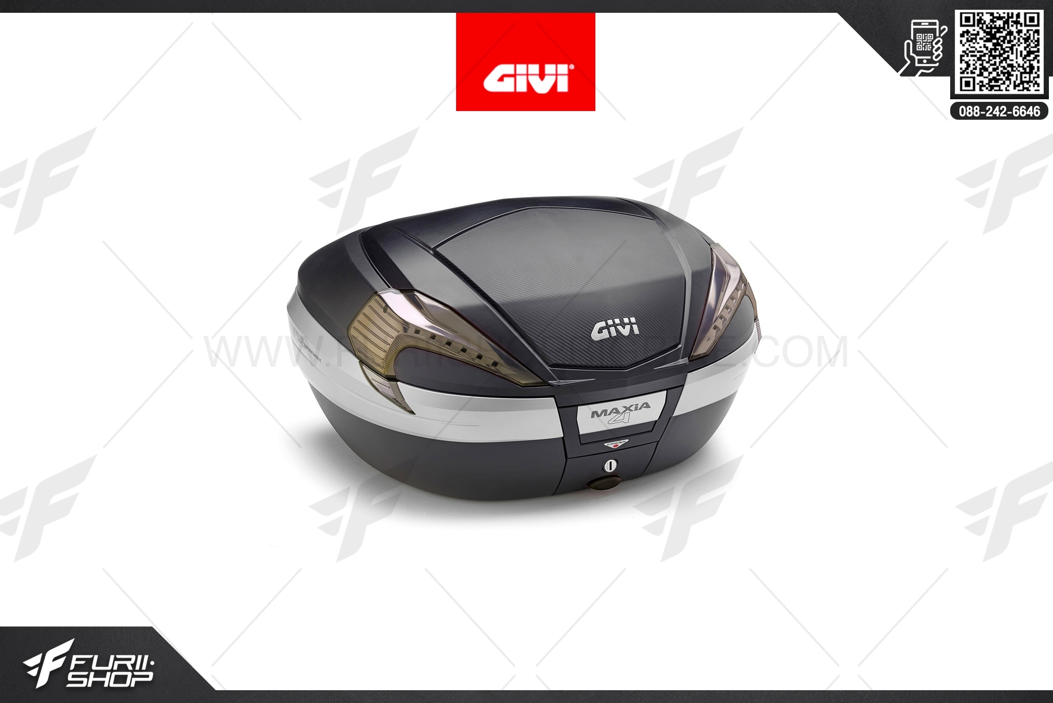 กล่องหลัง GIVI Top Cases V56NNT : V56 with smoked reflectors and carbon cover, Black
