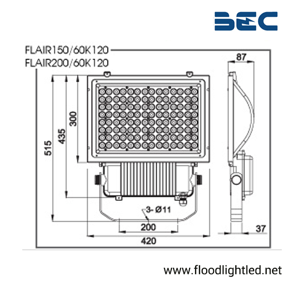 สปอร์ตไลท์ LED 150w รุ่น FLAIR ยี่ห้อ BEC (แสงขาว)