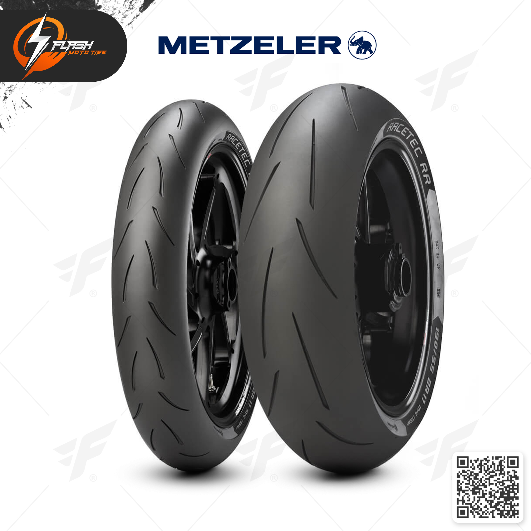 ยางมอเตอร์ไซค์ Metzeler RACETEC RR : F 120/70ZR17 + R 200/55ZR17
