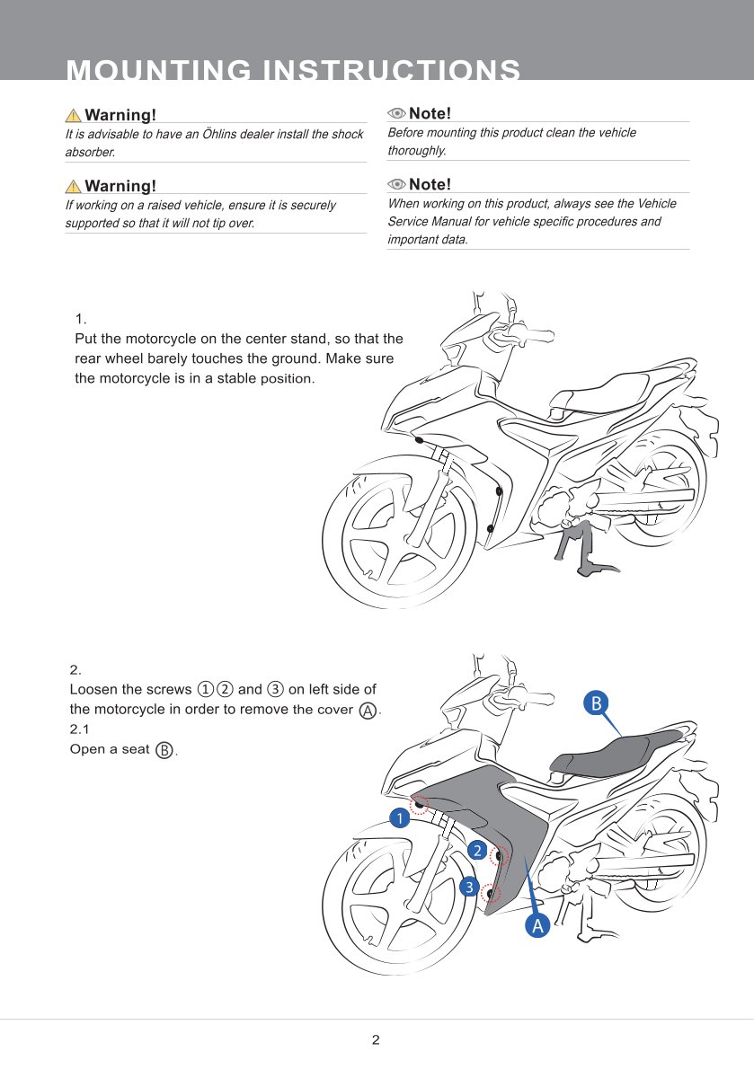 โช๊คหลังแต่ง Ohlins YA169 For Yamaha Exciter 155 / Y16ZR / Sniper 155 ปี 2021-2022