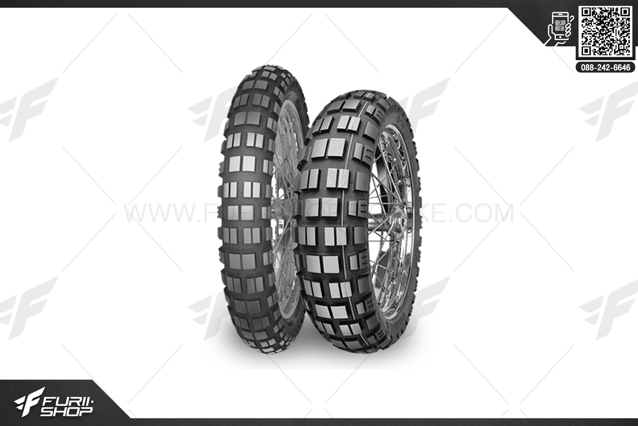 ยางมอเตอร์ไซค์บิ๊กไบค์ MITAS E-10 110/80 B19 ยางบิ๊กไบท์ ยางBigbike Mototire