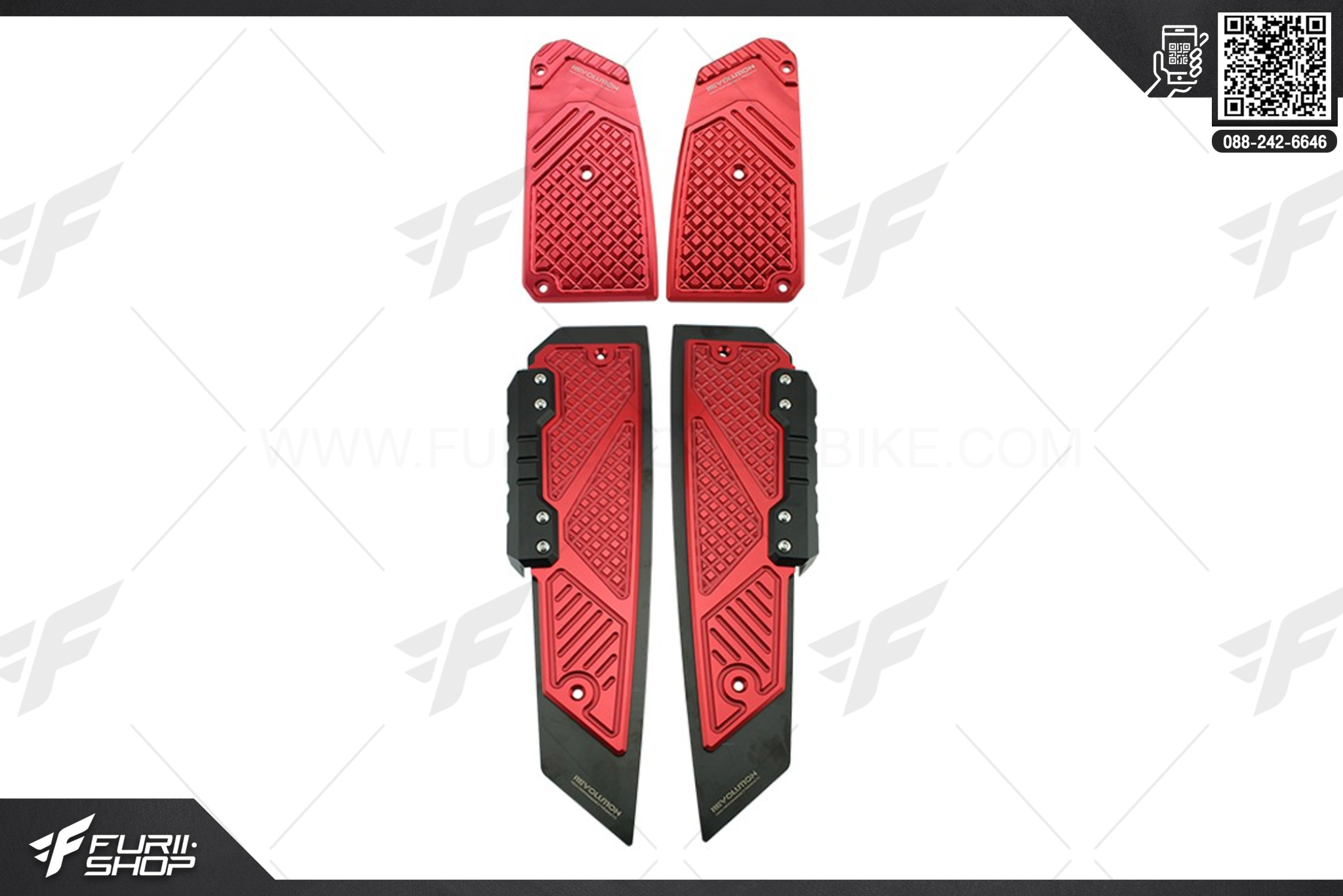 สแตนเลสลองพื้น+มิเนียม+กันล้ม Revolution For Honda Forza350 2020