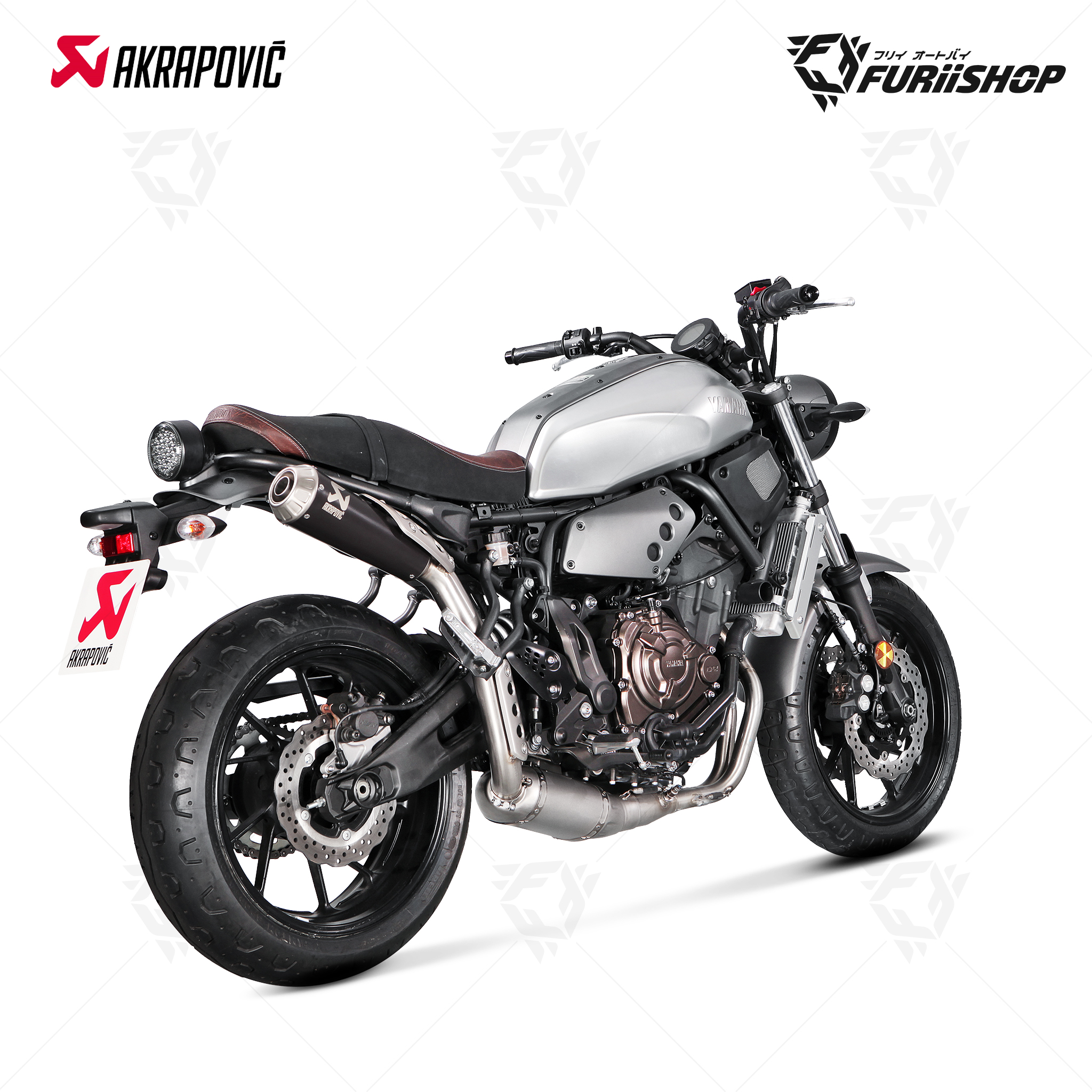 ท่อไอเสียแต่ง Slip - on Akrapovic - Black - Upper (For Exhibition only) : for YAMAHA XSR700 ( Black - ออกบน )