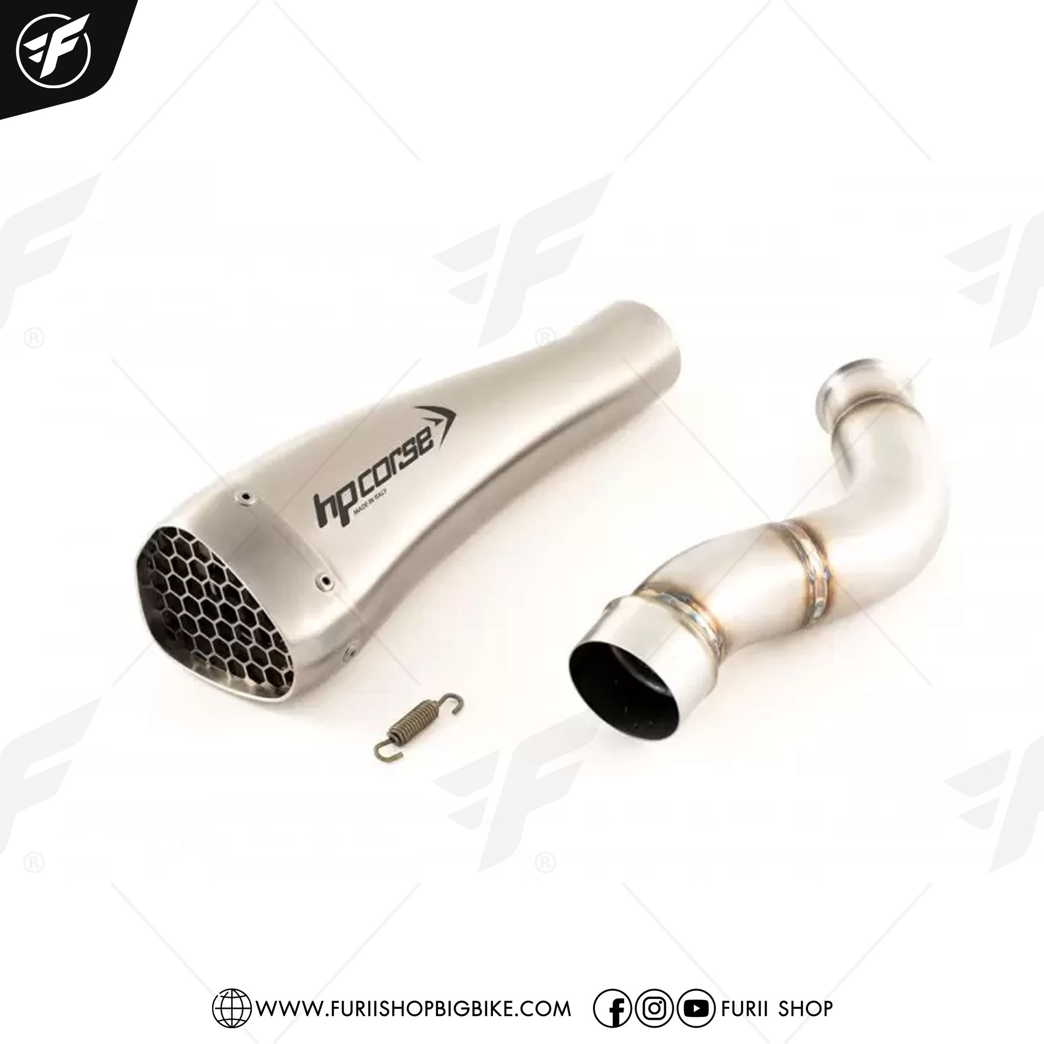ท่อ HPCORSE HYDROFORM SLIP ON SILVER FOR Triumph Street Triple 765 S/R/RS 2017-2019 & 765 All new 2020-2021
