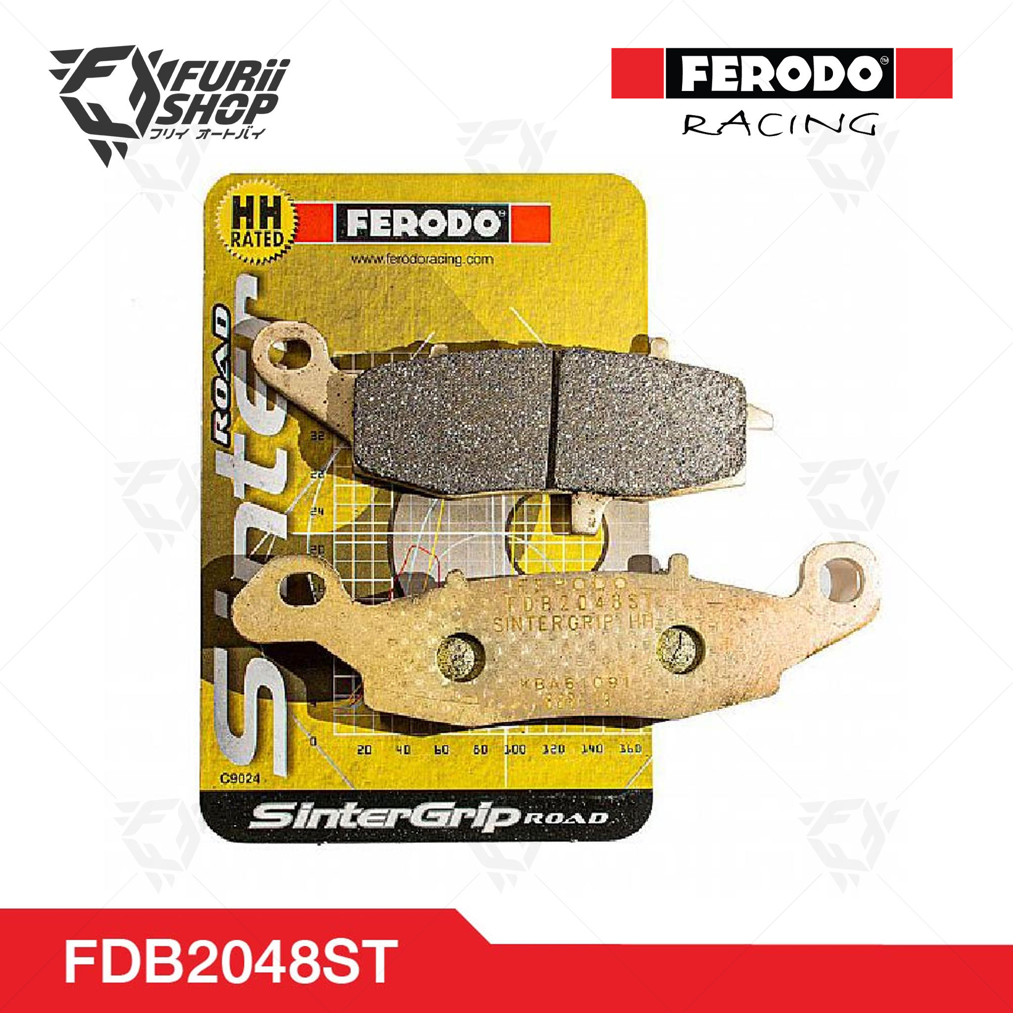 ผ้าเบรกหน้า(ฝั่งซ้าย) FERODO RACING : For KAWASAKI SUZUKI CF MOTO (FDB2048ST)