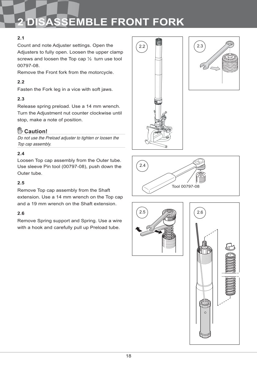โช้คหน้า OHLINS FGR252 FOR Yamaha YZF R6 2017-2024