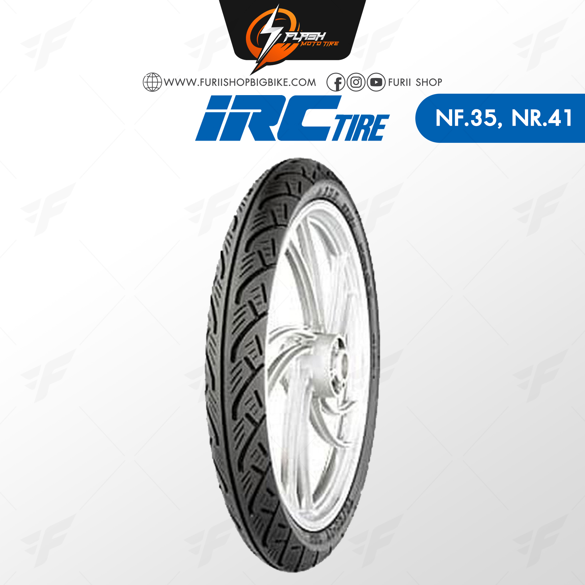 ยางมอเตอร์ไซค์ ยางใหญ่ IRC NF.35 Racing ยางหน้า : 70/90-17