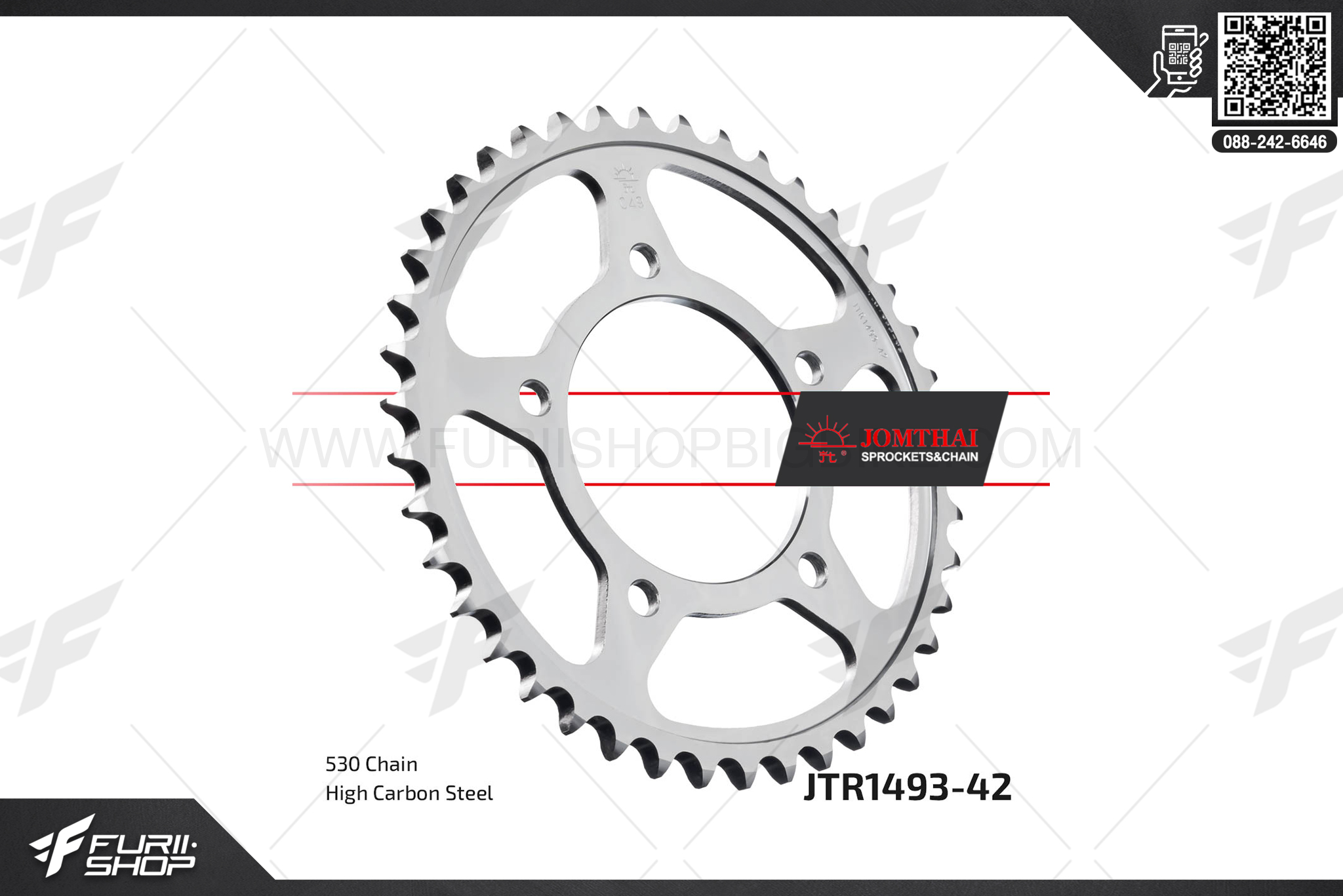สเตอร์หลัง JOMTHAI (พระอาทิตย์) 42ฟัน รหัส JTR1493-42 For ZX14 Ninja