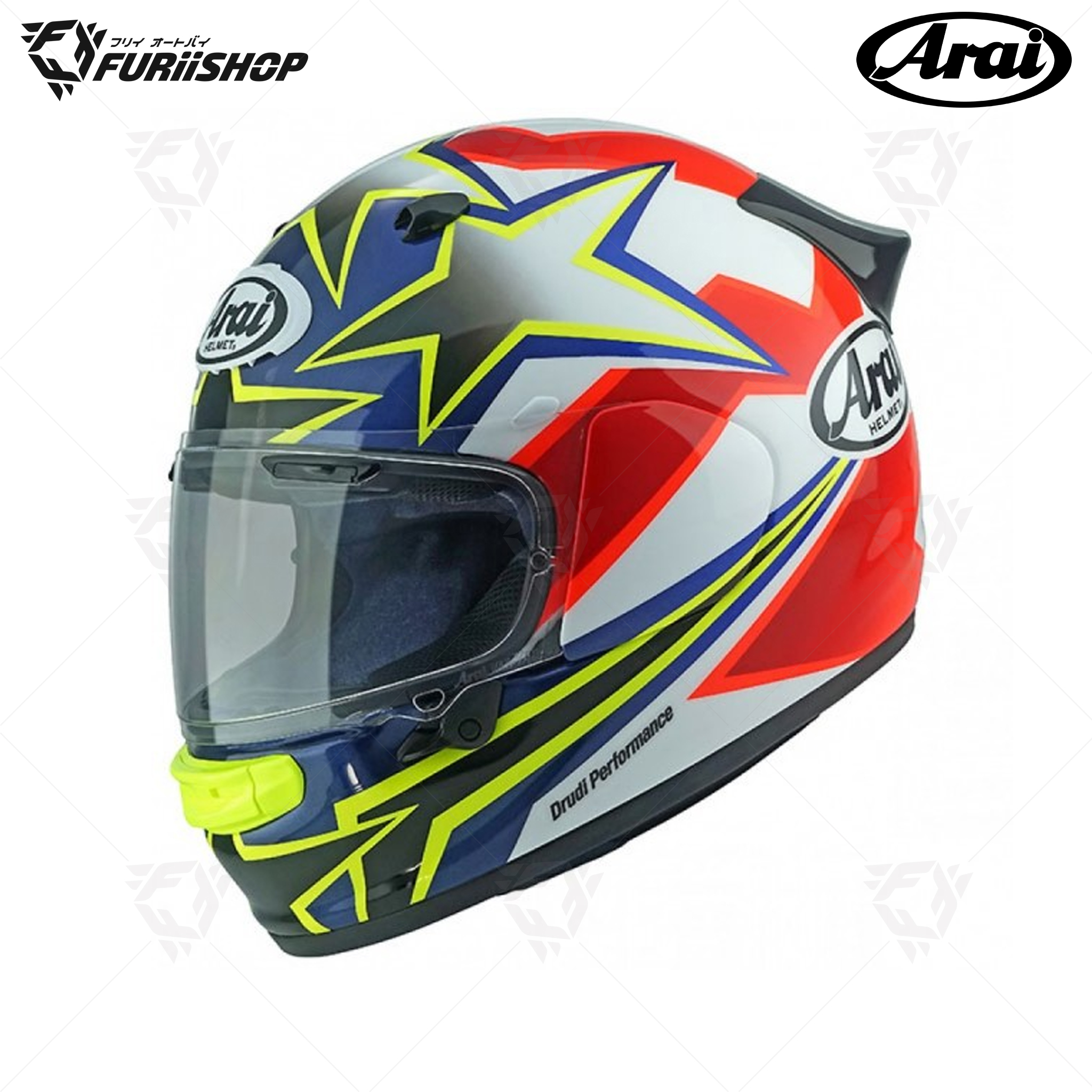 หมวกกันน็อคเต็มใบ Arai : QUANTIC Star&Stripe Yellow