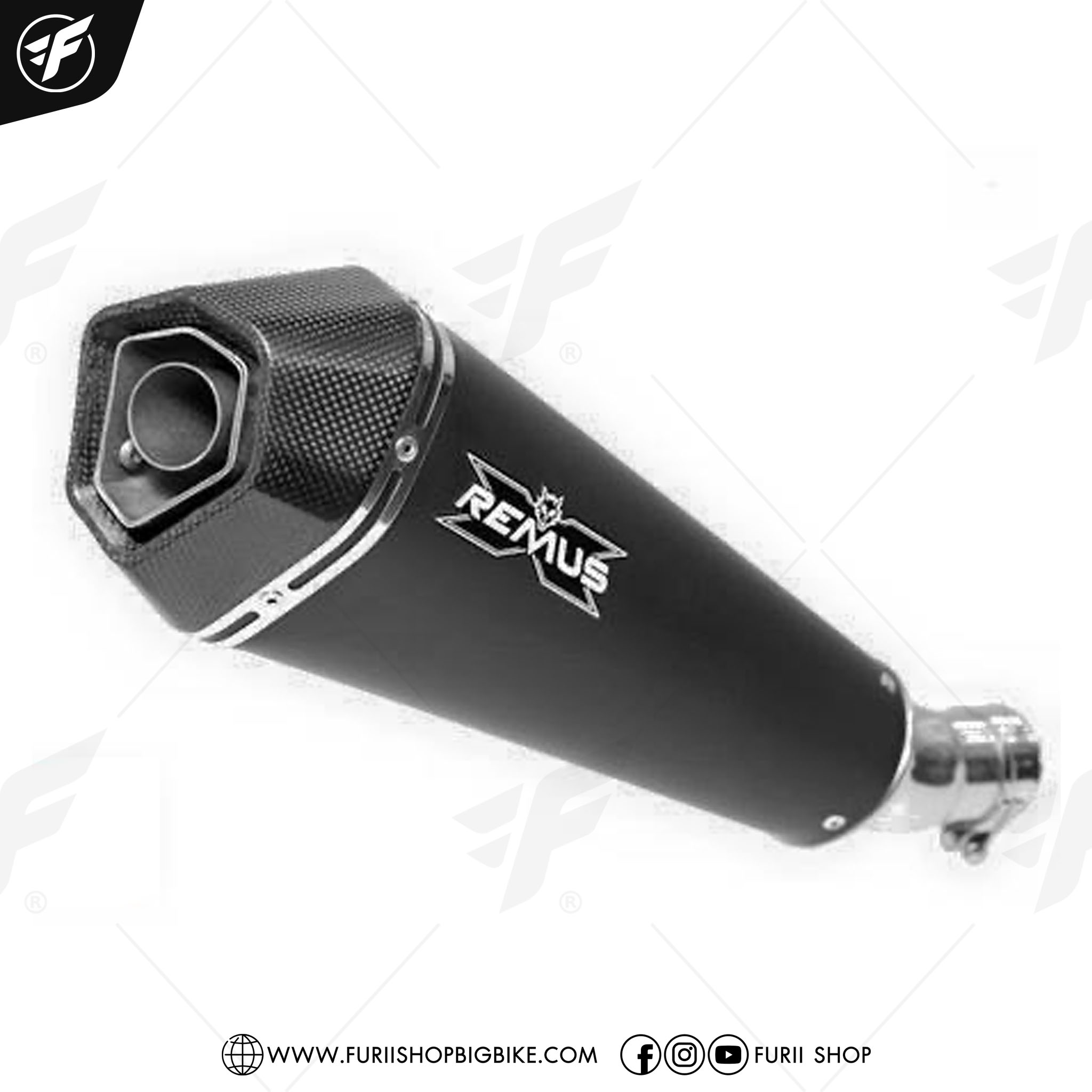 ท่อ REMUS - SLIP ON DARK-CARBONa FOR Ducati Hypermotard 821 / 939 2016-2018