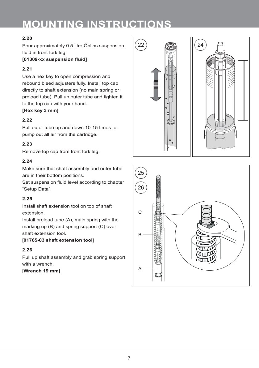 สปริงโช้คหน้า Ohlins FKS520 For Triumph Thruxton R 2016-2019