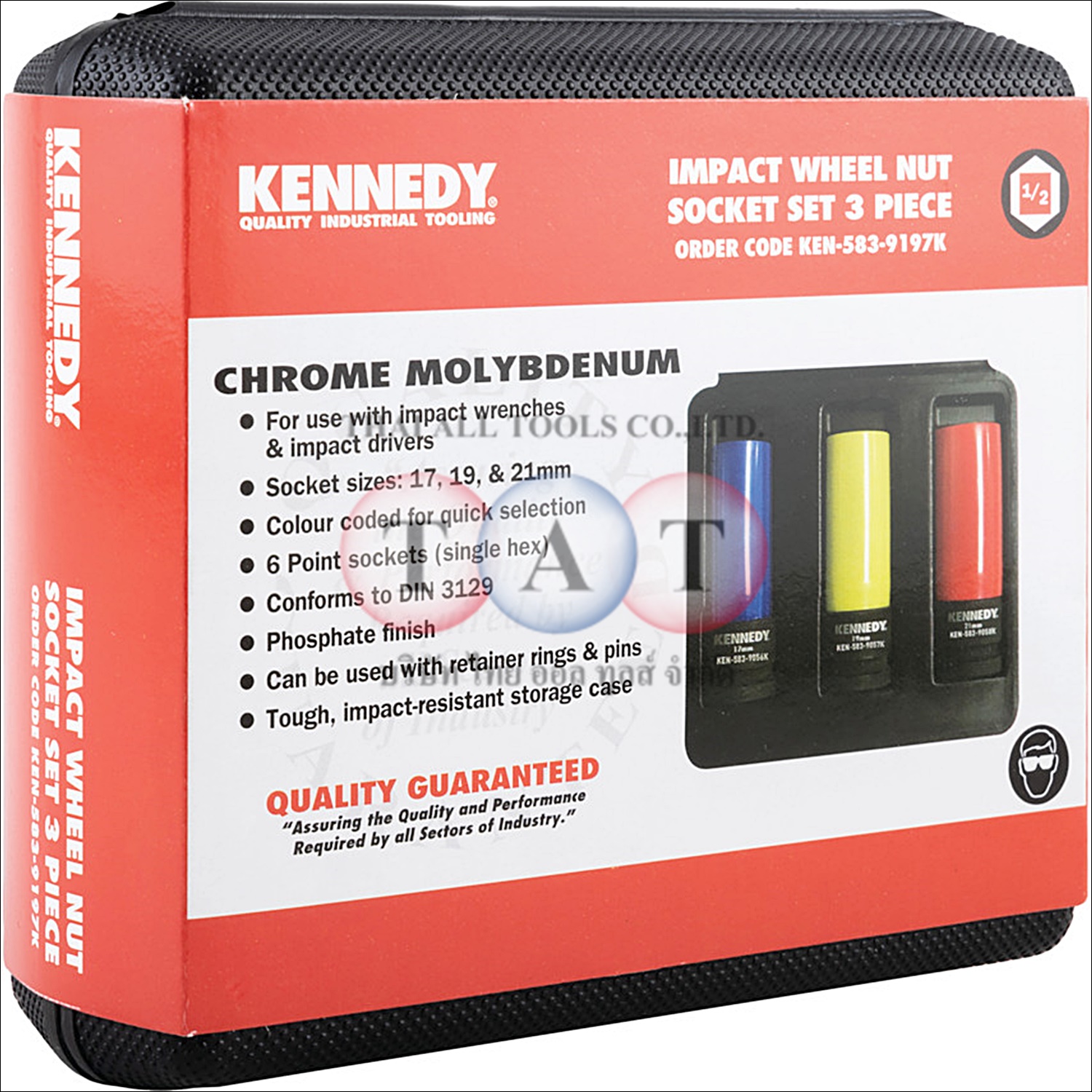 KEN5839197K Kennedy 1/2in. Drive Wheel Nut Impact Socket Set, 3 Piece