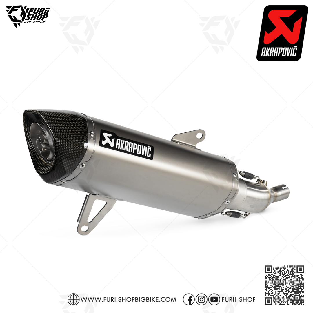 ท่อมอเตอร์ไซค์/ท่อแต่ง/ท่อไอเสีย Akrapovic Slip on Titanium Logo Aluminium 2 Holes : for Yamaha XMax 300 2017-2020/All new euro5 2021-2023