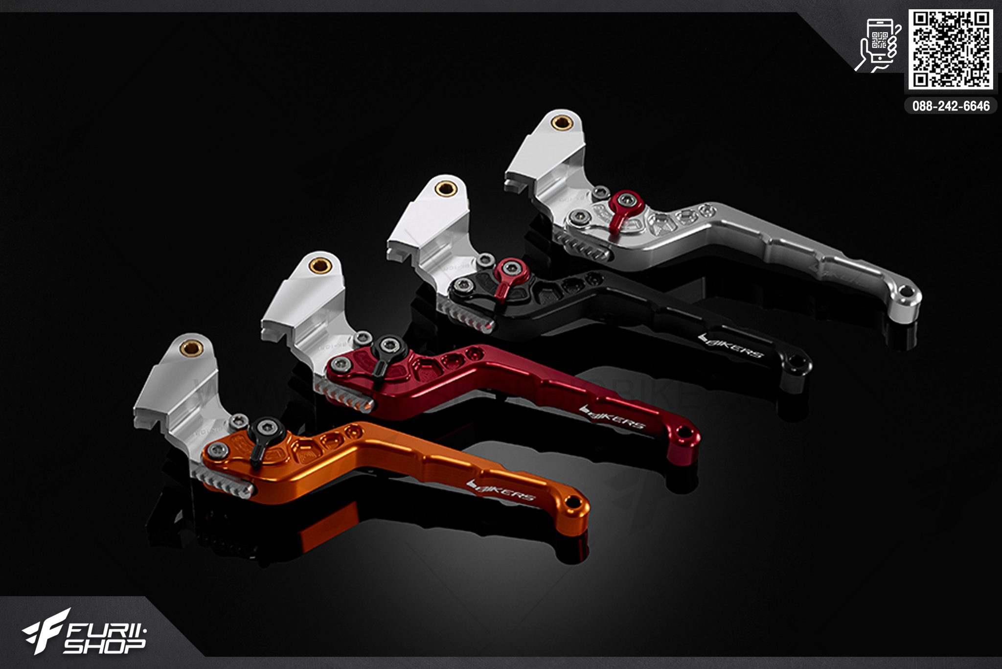ก้านครัช ก้านคลัทช์ปรับระดับพับได้ (หน้าก้านลอน) (Adjustable Clutch Lever (Curved Surface)) Bikers Kawasaki NINJA 650 ABS (2012-2016)